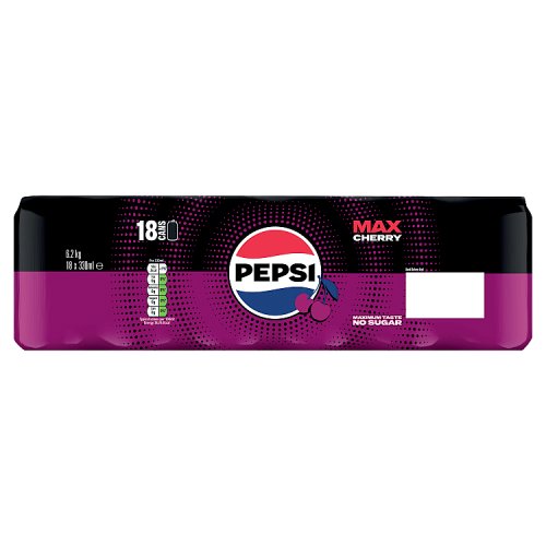 Pepsi Max Cherry 18pk (18 x 330ml) pack shot