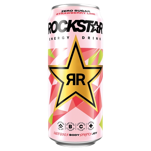 Rockstar Refresh Strawberry & Lime Energy Drink 500ml pack shot