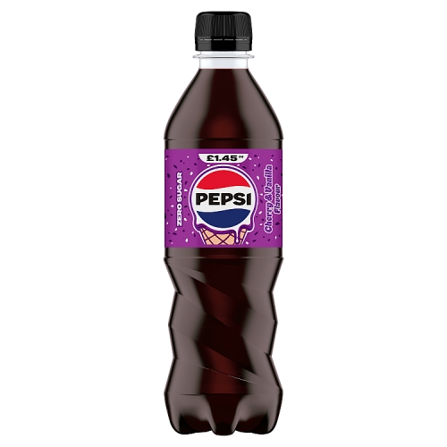 Pepsi Max Cherry Vanilla 500ml PMP pack shot