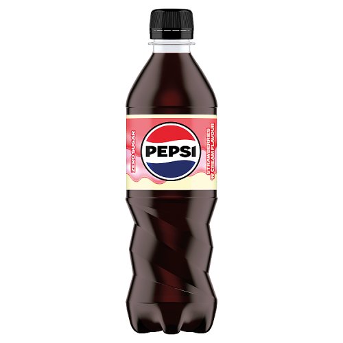 Pepsi Max Strawberry/Cream 500ml pack shot