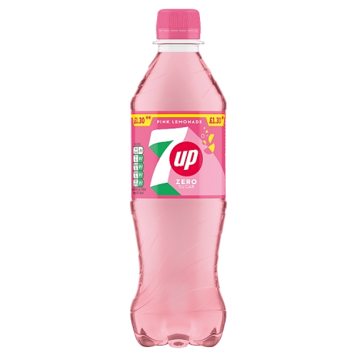 7Up Zero Pink Lemonade 500ml PMP pack shot