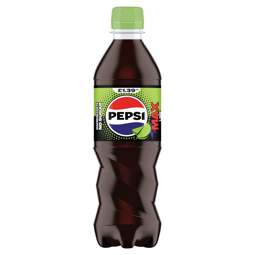 Pepsi Max Lime 500ml PMP pack shot