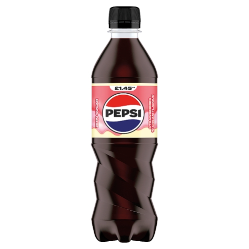 Pepsi Max Strawberry/Cream PM £1.45 500ml pack shot