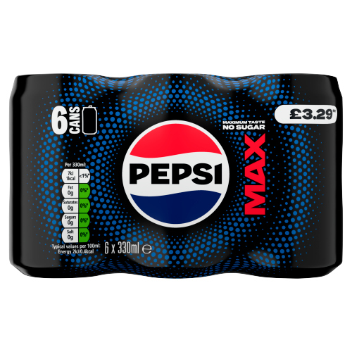 Pepsi Max 6pk (6 x 330ml) PMP pack shot