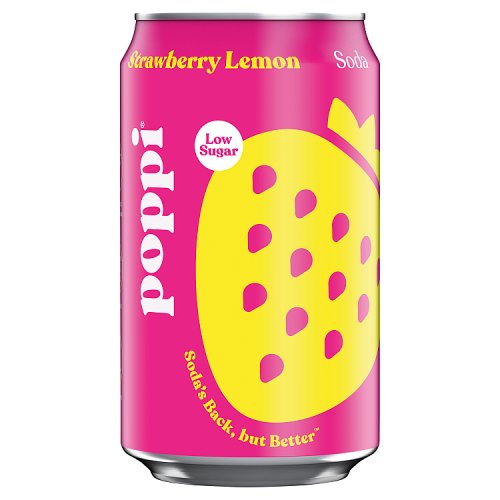 Poppi Strawberry Lemon 330ml pack shot