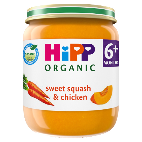 Hipp Organic Squash & Chicken 6m 125g pack shot