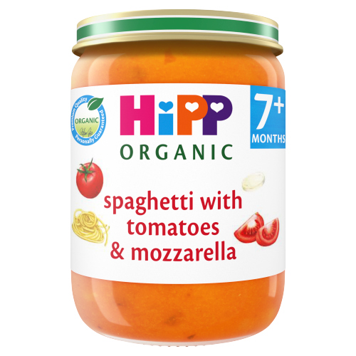 Hipp Organic Spaghetti & Tomato & Mozzarella 7m 190g pack shot