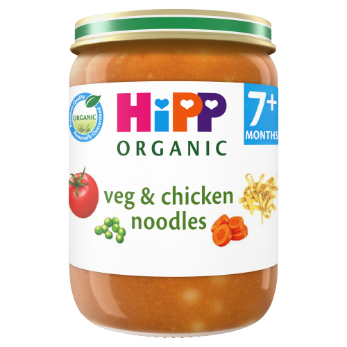 Hipp Organic Vegetable Noodles & Chicken 7m 190g pack shot