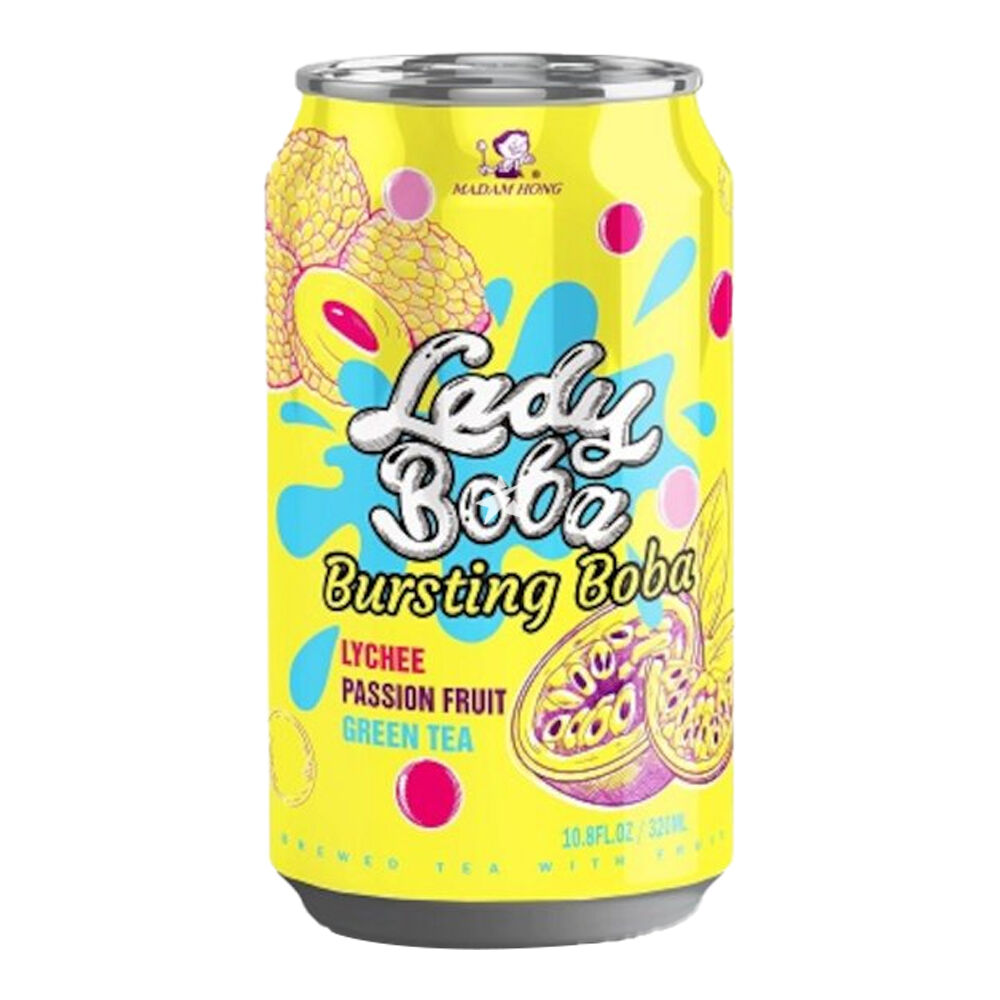 Popping Boba Passion Fruit Lychee Bubble Tea 320ml pack shot