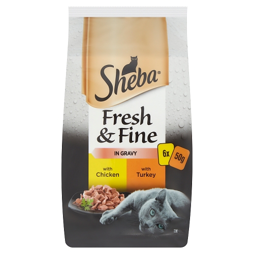 Sheba Fresh & Fine Poultry Selection in Gravy 6pk (6 x 50g) pack shot