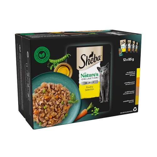 Sheba Natures Collection Cat Pouches Poultry Collection In Jelly (12 x 85g) pack shot