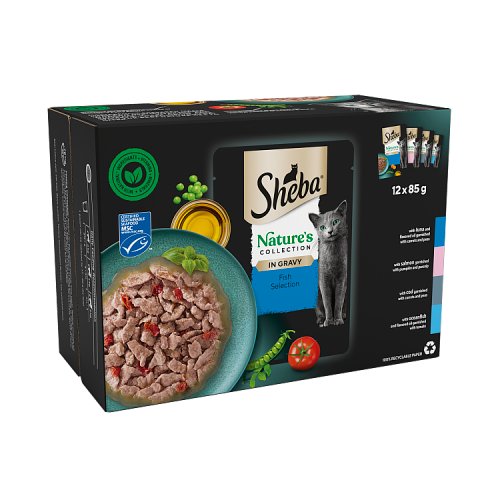 Sheba Natures Collection Cat Pouches Fish Collection In Gravy (12 x 85g) pack shot