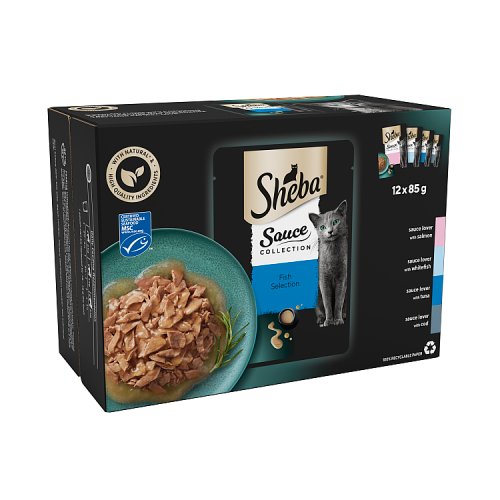 Sheba Sauce Collection Pouch Fish in Gravy 12pk (12 x 85g) pack shot