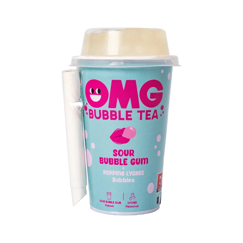 OMG Bubble Tea Bubble Gum with Lychee Bubbles 265ml pack shot