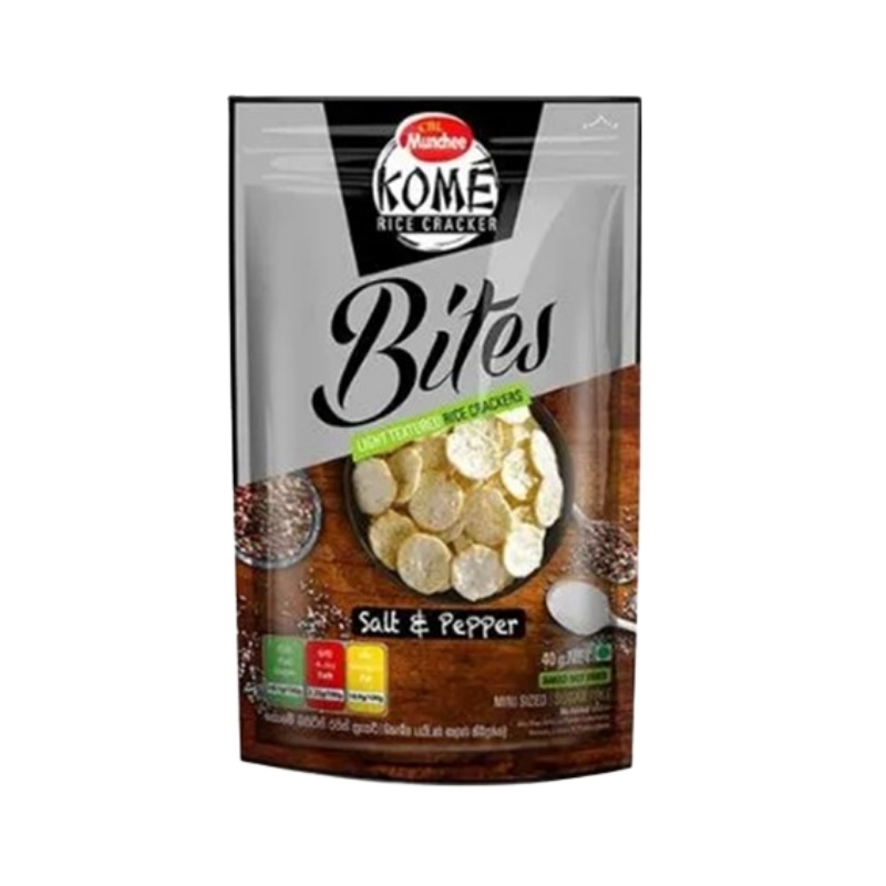 Munchee Kome Rice Cracker Salt & Pepper 40g pack shot
