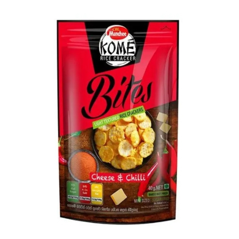 Munchee Kome Rice Cracker Cheese & Chilli 40g pack shot