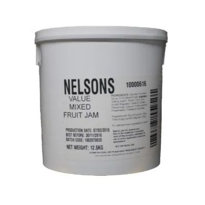 Nelsons Mixed Fruit Jam 12.5kg pack shot