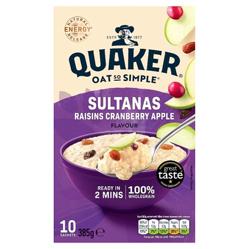 Quaker Not Ready To Eat Sultanas & Raisins Sachets (10 x 38.5g) pack shot
