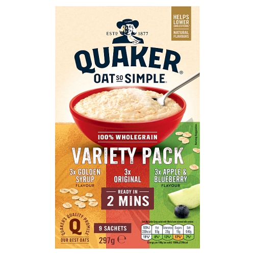 Quaker Oat So Simple Variety 9pk (9 x 33g) pack shot