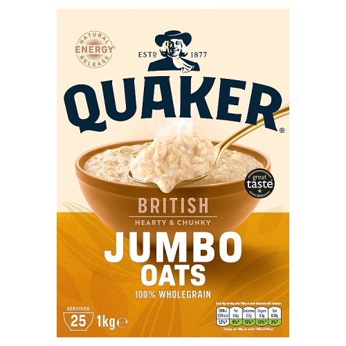 Quaker Jumbo Oats 1kg pack shot