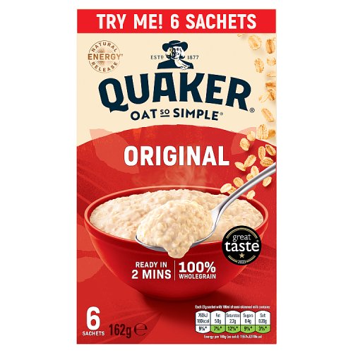 Quaker Oat So Simple Original Porridge Sachets 6pk (6 x 38.5g) pack shot
