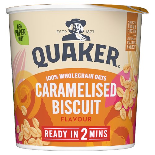 Quaker Oat So Simple Caramelised Biscuit Porridge Pot 57g pack shot