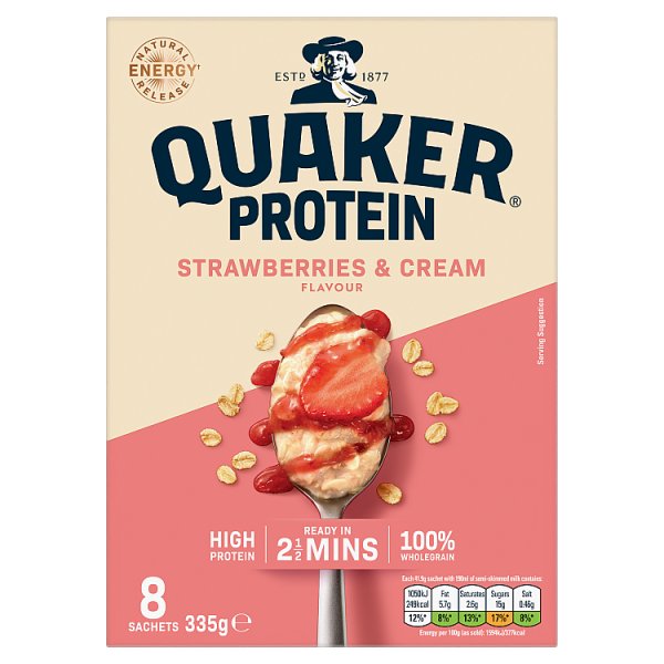 Quaker Oat So Simple Protein Strawberries & Cream 8pk (8 x 42g) pack shot