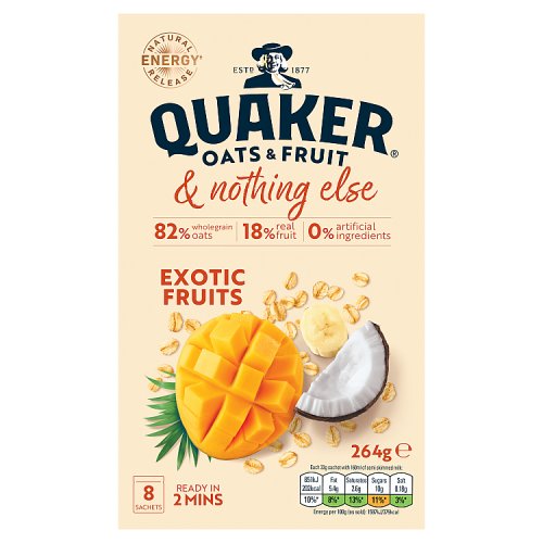 Quaker Oat So Simple Exotic Fruits Sachets 8pk (8 x 33g) pack shot
