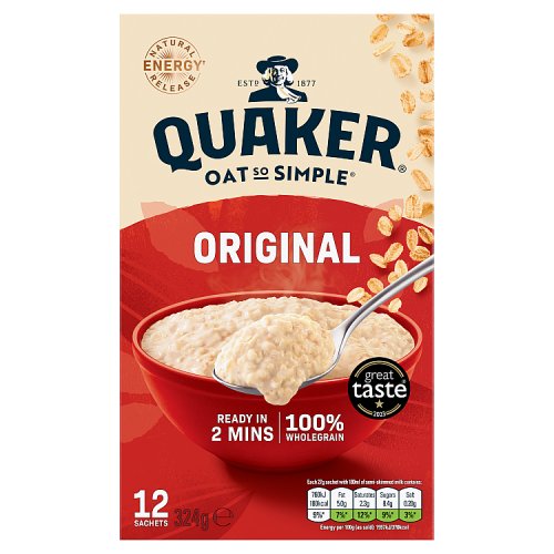 Quaker Oat So Simple Original Sachets 12pk (12 x 27g) pack shot