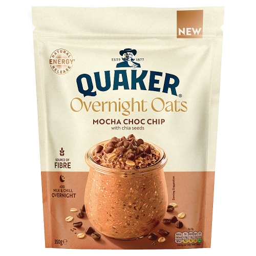 Quaker Mocha Overnight Oats 350g pack shot