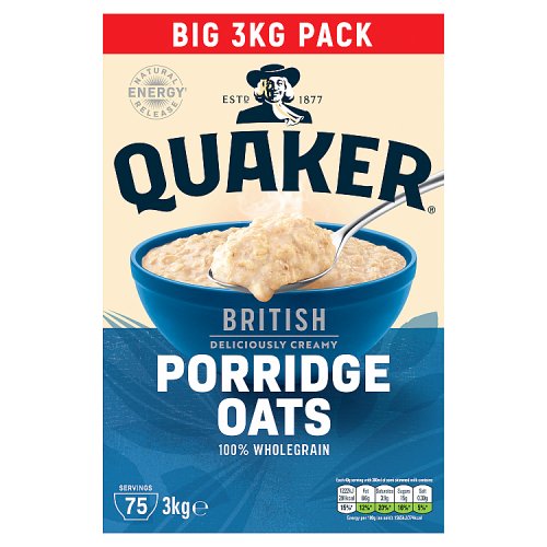 Quaker Rolled Porridge Oats 3kg pack shot