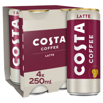 Costa Coffee Latte 4pk (4 x 250ml) pack shot
