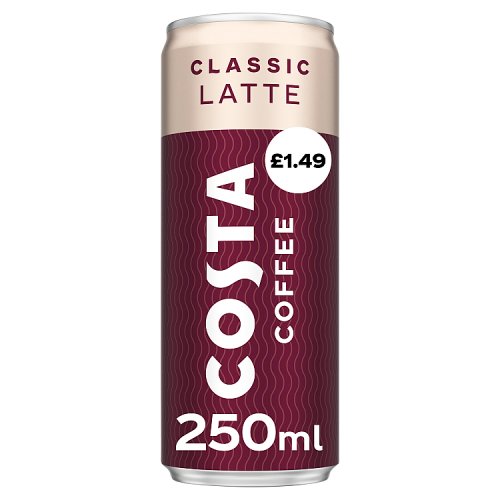 Costa Coffee Latte PM £1.49 250ml pack shot