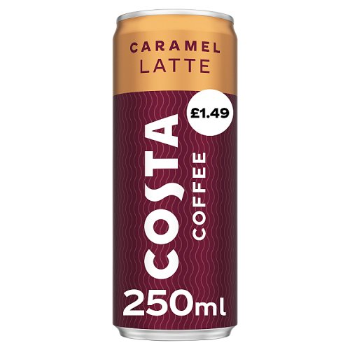 Costa Coffee Caramel Latte PM £1.49 250ml pack shot