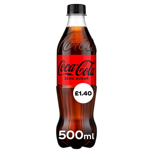Coca Cola Zero PM £1.40 500ml pack shot