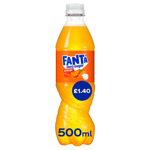 Fanta Orange Zero PM £1.40 500ml pack shot