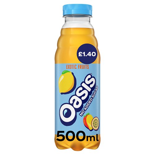 Oasis Exotic Fruits Zero 500ml PMP pack shot