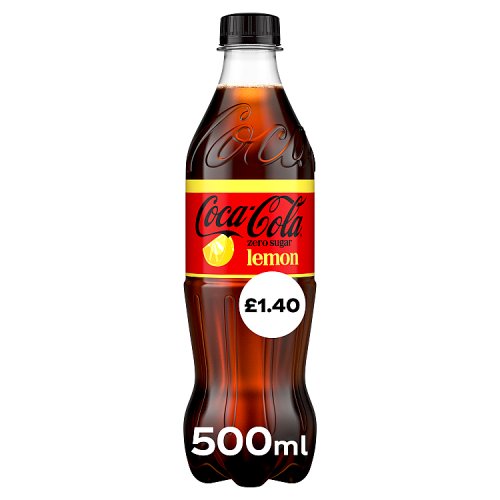 Coca Cola Zero Lemon PM £1.40 500ml pack shot