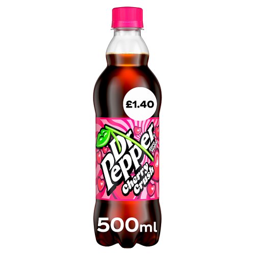 Dr Pepper Zero Cherry Crush 500ml Ltd PM £1.40 pack shot