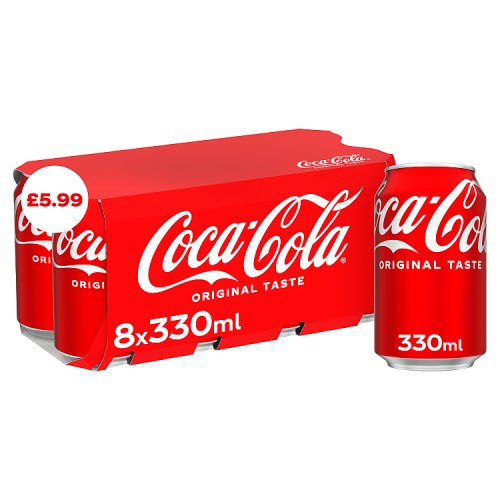 Coke Regular 8pk (8 x 330ml) PMP pack shot