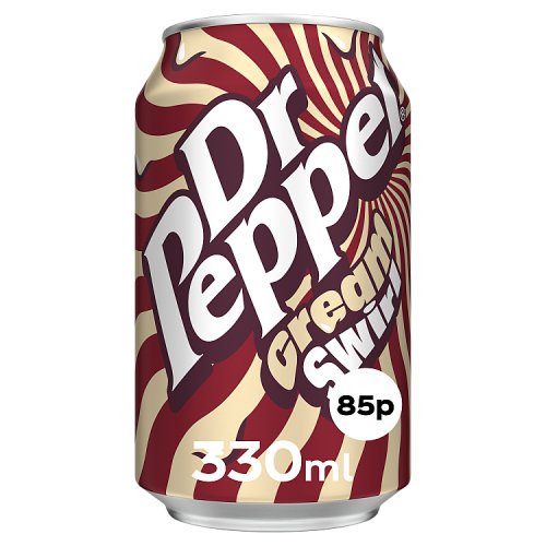 Dr Pepper Cream Swirl 330ml PM 85p pack shot