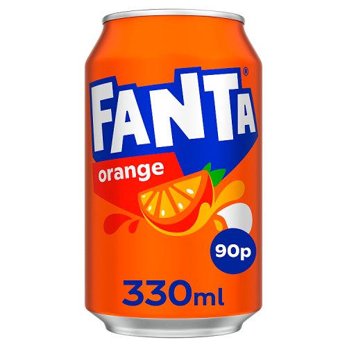 Fanta Orange Can PM 90p 330ml pack shot