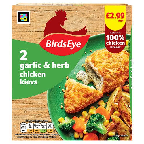 Birds Eye Garlic & Herb Chicken Kiev 204g PM £2.99 pack shot