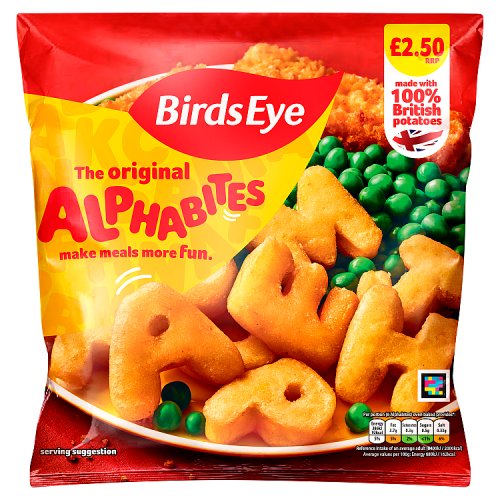 Birds Eye Alphabites PM £2.50 456g pack shot