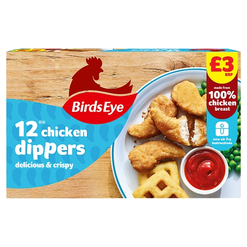 Birds Eye 12 Chicken Dippers PM £3 220g pack shot