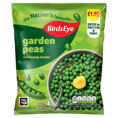 Birds Eye Garden Peas PM £1.90 375g pack shot