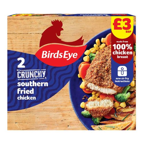 Birds Eye 2 Southern Fried Breaded Chicken PM £3.00 180g pack shot