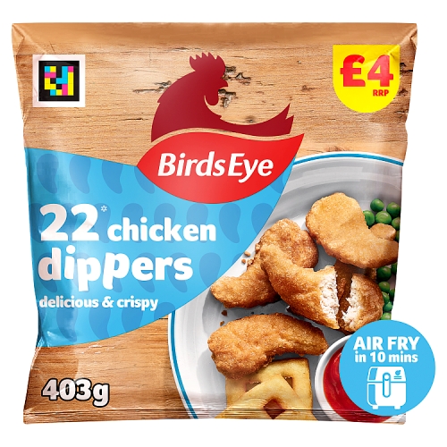 Birds Eye 22 Crispy Chicken Dippers £4.00 403g pack shot