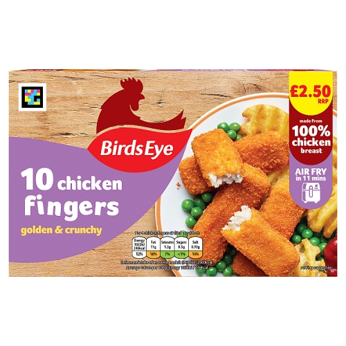 Birds Eye 10 Breaded Chicken Fingers £2.50 250g pack shot