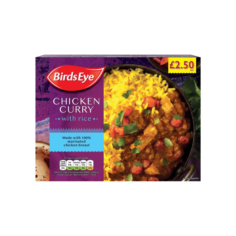 Birds Eye Chicken Curry 400g PM £2.50 pack shot
